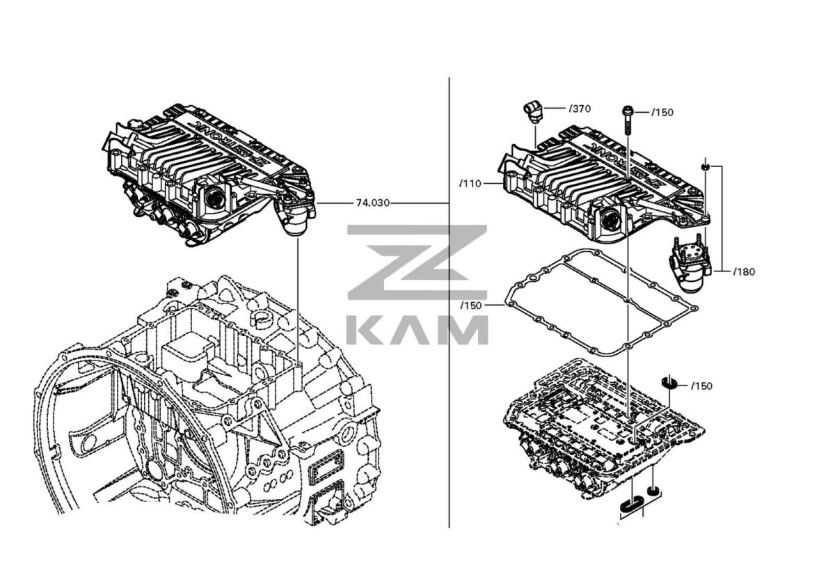 Механизм переключения передач в сборе с блоком управления ZF АКПП 12AS Astronic / ZF