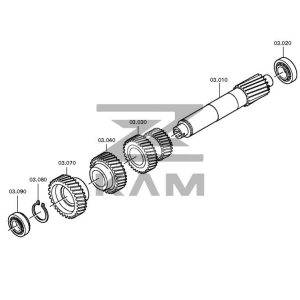 Вал промежуточный (в сборе, с подшипниками) ZF 9s1310 / ZF
