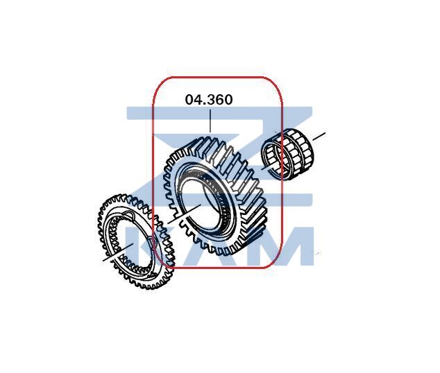 Шестерня 1 передачи (вала вторичного) КПП ZF 9S 1310 (ан. 1324.304.001)
